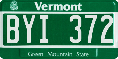 VT license plate BYI372