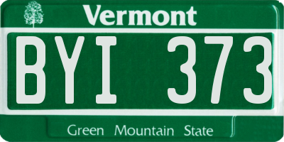 VT license plate BYI373