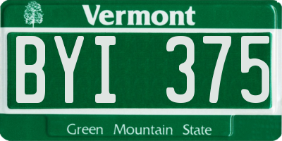 VT license plate BYI375