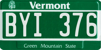 VT license plate BYI376