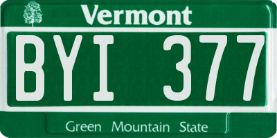 VT license plate BYI377