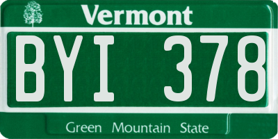 VT license plate BYI378