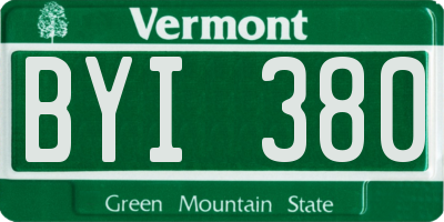 VT license plate BYI380