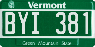 VT license plate BYI381