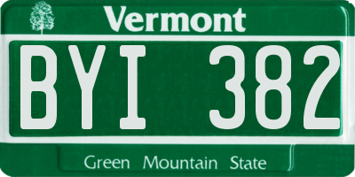 VT license plate BYI382