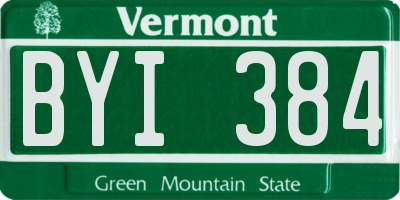 VT license plate BYI384