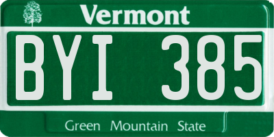 VT license plate BYI385