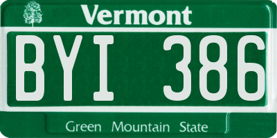 VT license plate BYI386