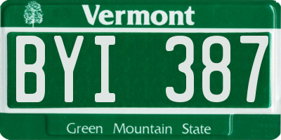VT license plate BYI387