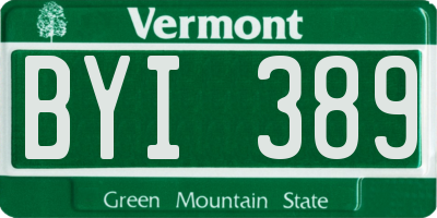 VT license plate BYI389
