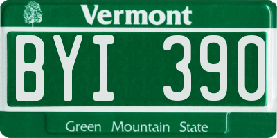 VT license plate BYI390