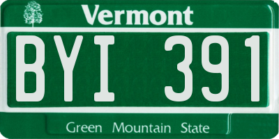 VT license plate BYI391