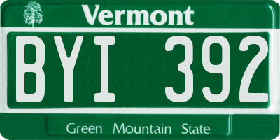 VT license plate BYI392