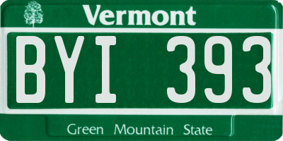 VT license plate BYI393