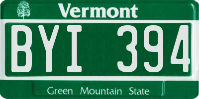 VT license plate BYI394