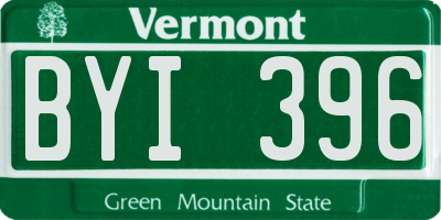 VT license plate BYI396