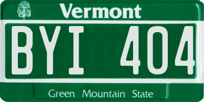 VT license plate BYI404