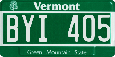 VT license plate BYI405
