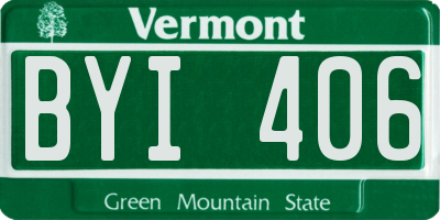 VT license plate BYI406