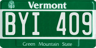 VT license plate BYI409