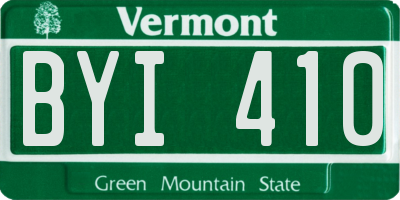 VT license plate BYI410
