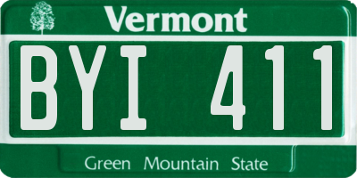 VT license plate BYI411