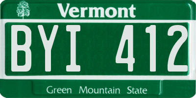 VT license plate BYI412