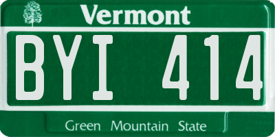 VT license plate BYI414