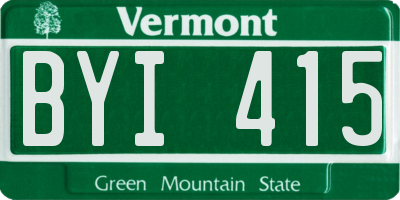 VT license plate BYI415