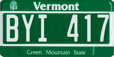 VT license plate BYI417