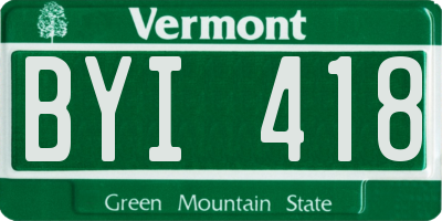 VT license plate BYI418