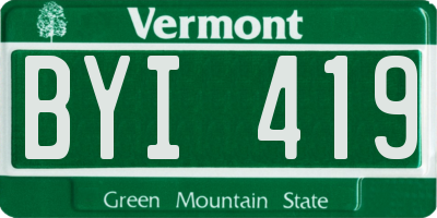 VT license plate BYI419