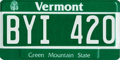 VT license plate BYI420