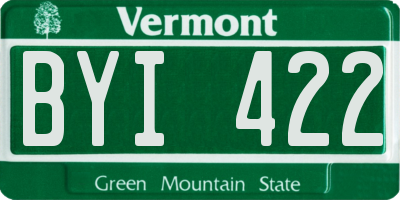 VT license plate BYI422