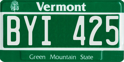 VT license plate BYI425