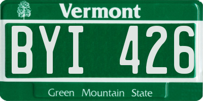 VT license plate BYI426