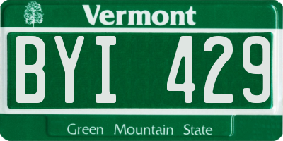VT license plate BYI429