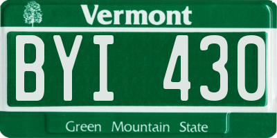 VT license plate BYI430