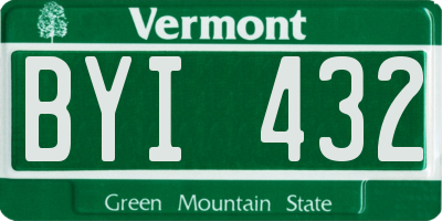 VT license plate BYI432