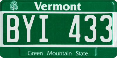 VT license plate BYI433