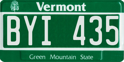 VT license plate BYI435