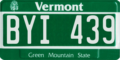 VT license plate BYI439