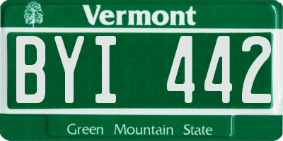 VT license plate BYI442