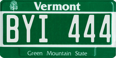 VT license plate BYI444