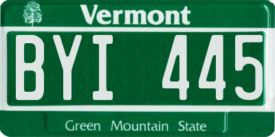 VT license plate BYI445