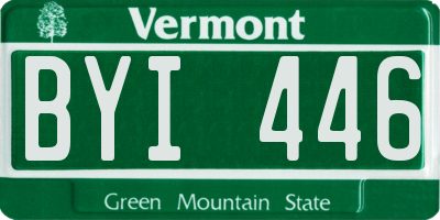 VT license plate BYI446