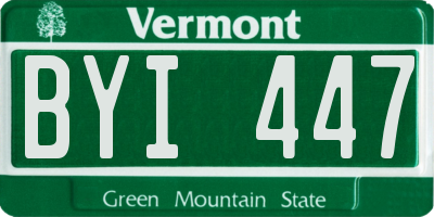 VT license plate BYI447