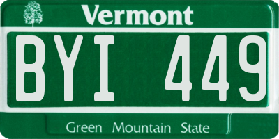 VT license plate BYI449