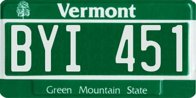 VT license plate BYI451