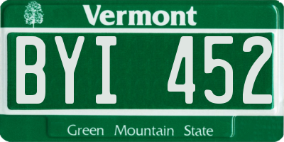 VT license plate BYI452